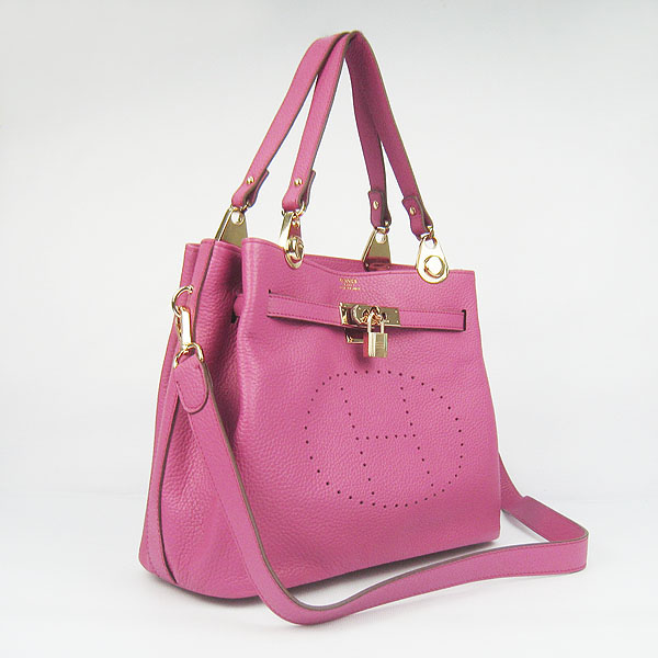 Fake Hermes New Arrival Double-duty leather handbag Peach 60668